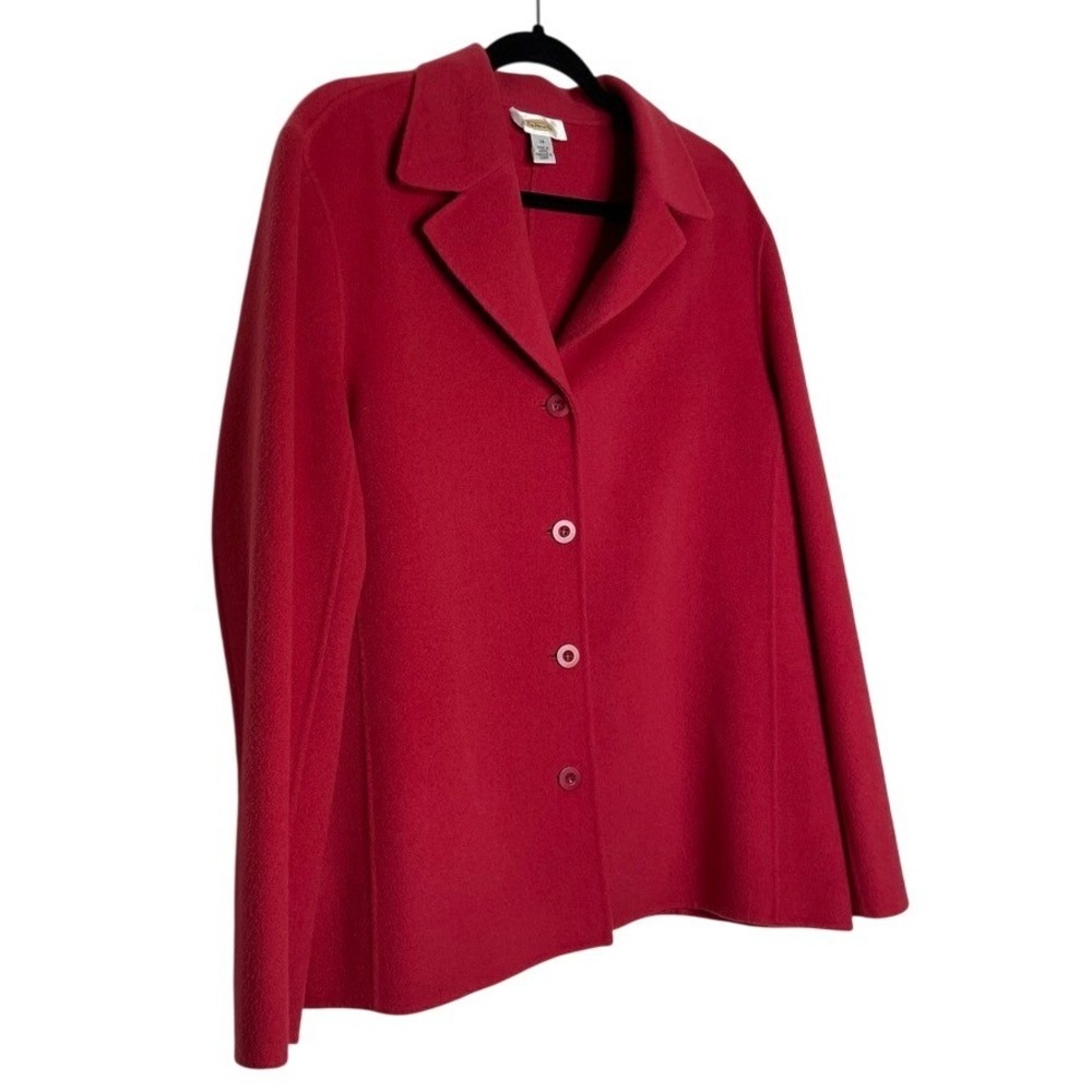 Talbots Blazer Jacket Women 14 Red 100% Wool Classic Preppy Professional
